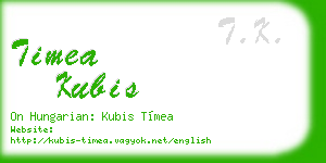 timea kubis business card